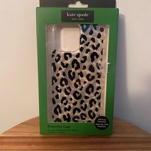 Kate Spade iPhone 16 Pro Max Case w/MagSafe Clear Leopard Glitter New Sealed